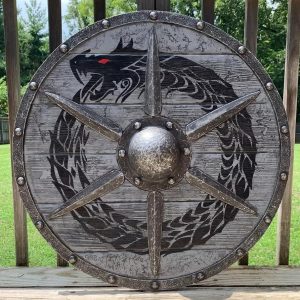 Eivor Valhalla Raven War Pattern Viking Shield