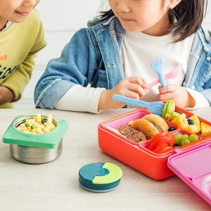 Bento Box For Kids Insulated Bento Lunch Box With Leak Proof Thermos Food Jar 3 Compartments