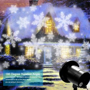 Christmas Falling Snow Flake Led Light Projector For Outdoor And Indoor