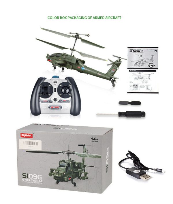 Fighter Anti Fall Remote Control Helicopter Drone Apache Aircraft Toy