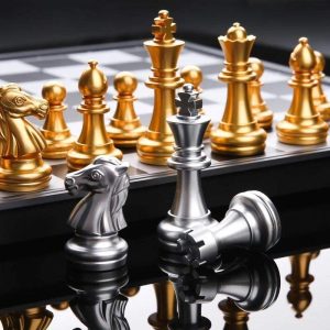 Chess Set With High Quality Chessboard Gold Silver