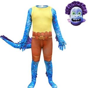 Luca Costume Unisex Halloween Jumpsuit Tail Outfit Cosplay Sea Monster For Kids