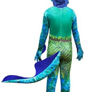 Luca Costume Unisex Halloween Jumpsuit Tail Outfit Cosplay Sea Monster For Kids