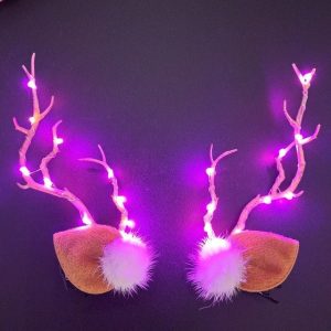 Light Blinking Hair Clip Christmas Antler