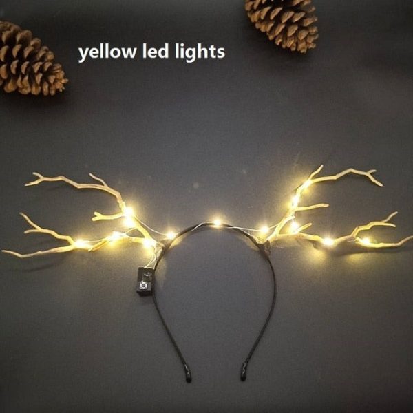 Light Blinking Hair Clip Christmas Antler