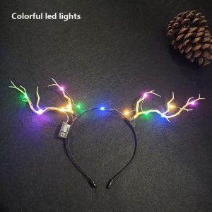 Light Blinking Hair Clip Christmas Antler