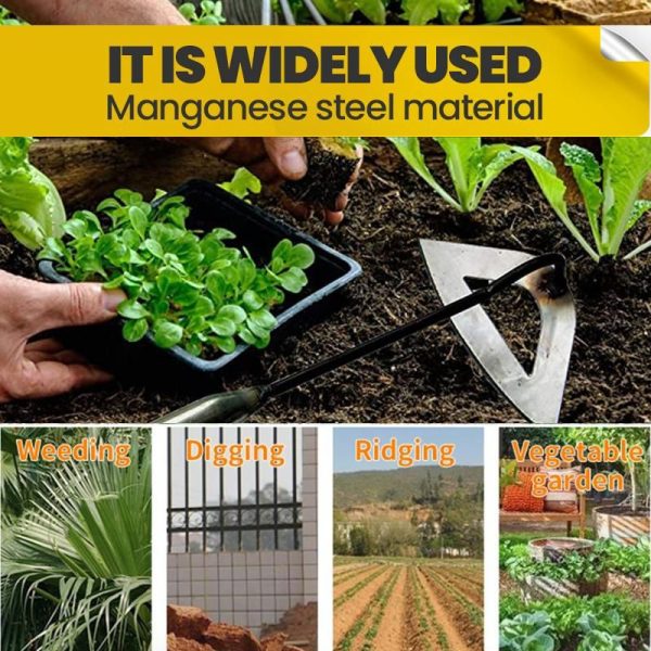 All Manganese Steel Gardening Hand Held Hoe All Steel Hardened Hollow Hoe