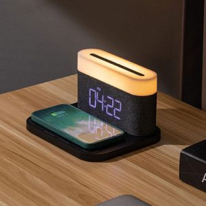 3 In 1 Wireless Charger Alarm Clock And Adjustable Night Light