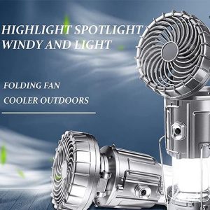 6 In 1 Portable Outdoor Led Camping Lantern With Fan Solar Design Fan Function