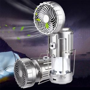 6 In 1 Portable Outdoor Led Camping Lantern With Fan Solar Design Fan Function