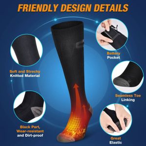 Rechargeable Heated Socks For Men And Women Electric Socks With 3 Settings