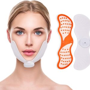 Ems Face Lift Massager Electronic Pulse Muscle Stimulator V Face Slimming Exerciser With Gel Pads