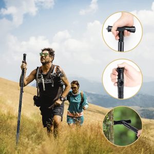 Heavy Duty Multifunctional Collapsible Trekking Hiking Survival Walking Stick