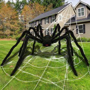 Halloween Giant Spider Huge Stretchy Cobwebs Terror Plush