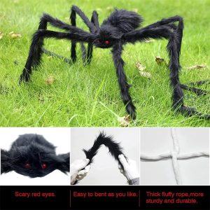 Halloween Giant Spider Huge Stretchy Cobwebs Terror Plush