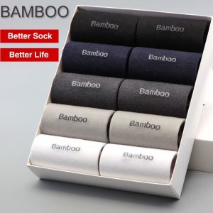 (10 Pairs / Set) Anti-Bacterial Men Bamboo Socks - Comfortable Breathable Casual Business Man Sock
