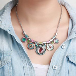 Vintage Colorful Jewelry Necklace - Fashion For Women