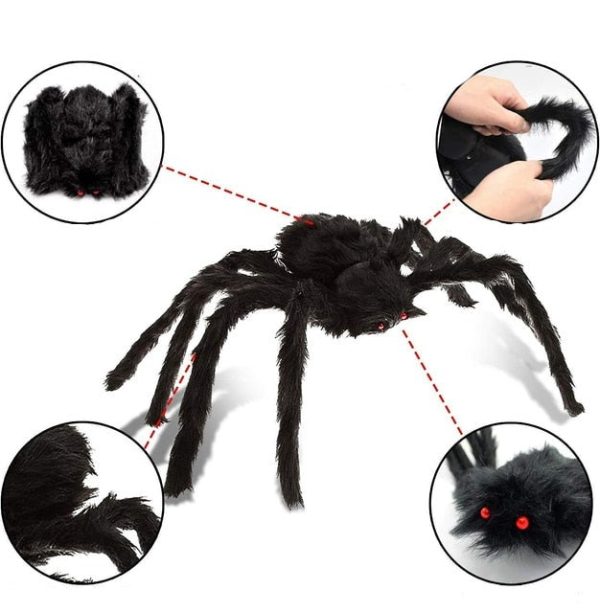 Halloween Giant Spider Huge Stretchy Cobwebs Terror Plush