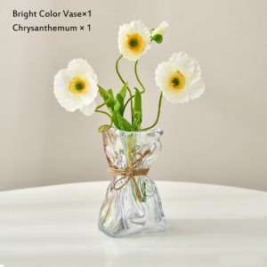 Glass Vase = Home Decoration L Dried Flower Vase