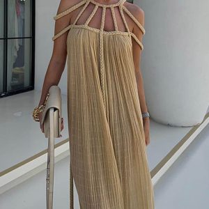 Draped Braids Maxi Cover-Up Dress