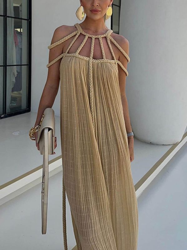 Draped Braids Maxi Cover-Up Dress