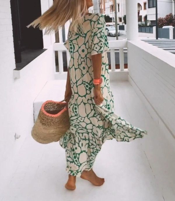 Comfortable Short Sleeve Maxi Dress