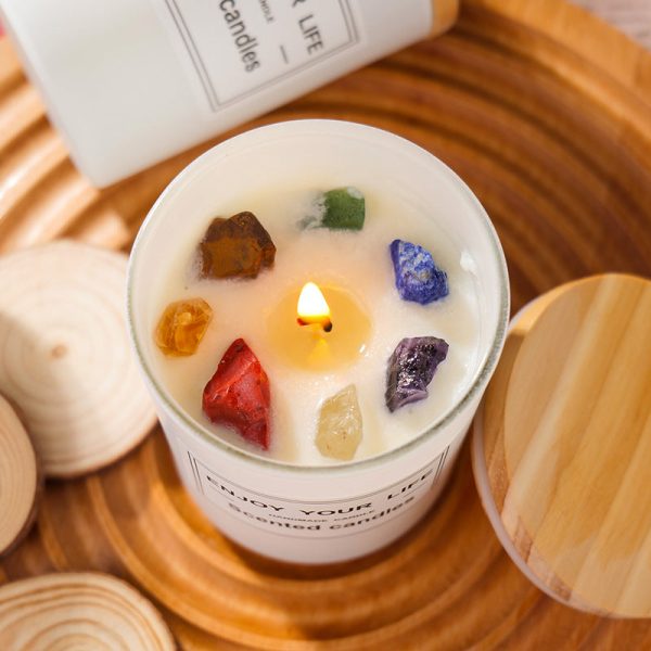 Cristal Dream - Eco-Friendly Soy Wax Aromatherapy Candle In Natural Stone Holder, Paraffin