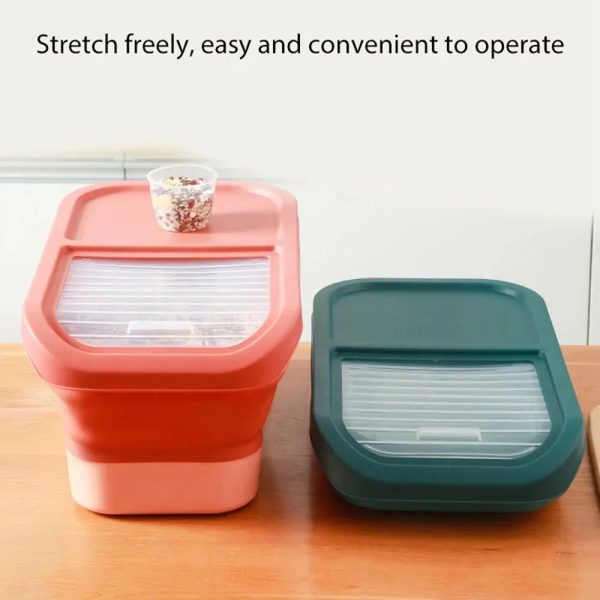 Collapsible Pet Food Storage Container With Airtight Lid – 13/33 Lbs Capacity