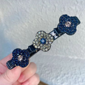 Sparkling Crystal Braided Hair Clips