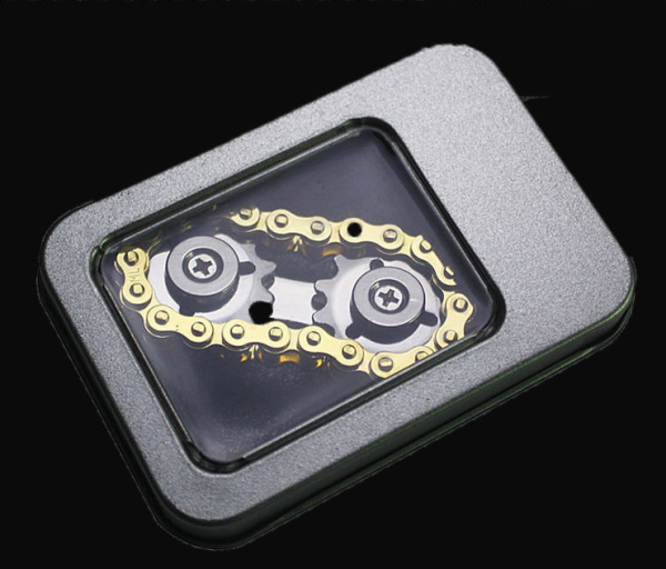 Riderx Bike Chain Premium Metal Fidget Spinner: Unique Chain Design For Stress & Focus Enhancement