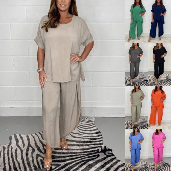 Floaty Two-Piece Sleeved Trouser Set | 48%