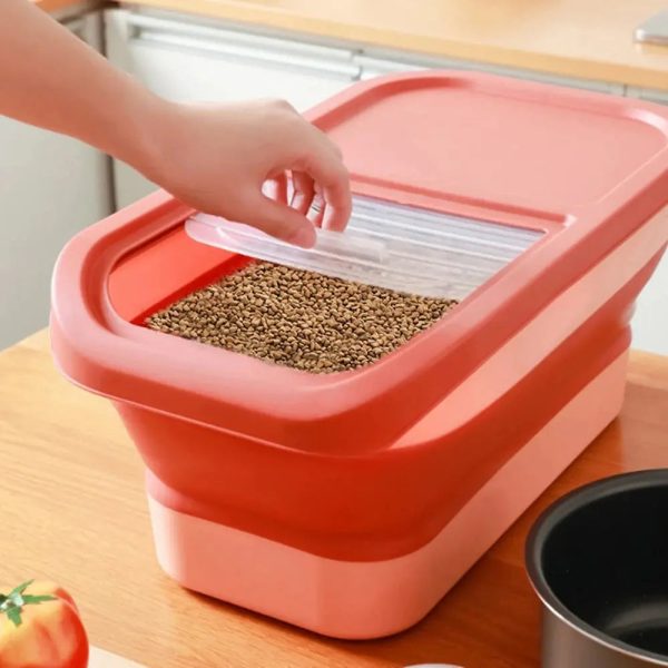 Collapsible Pet Food Storage Container With Airtight Lid – 13/33 Lbs Capacity