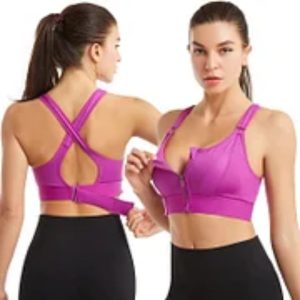 Wireless Support Zipper Sports Bra