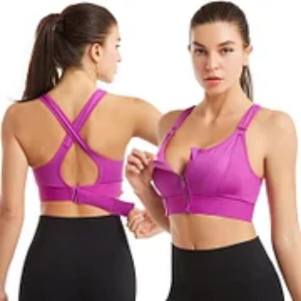 Wireless Support Zipper Sports Bra