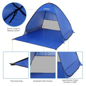 Lixada Automatic Pop Up Beach Tent Lightweight Outdoor Uv Protection Camping Fishing Tent Cabana Sun Shelter