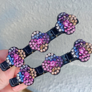 Sparkling Crystal Braided Hair Clips