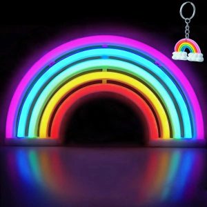 Neon Rainbow Light, Cute Led Rainbow Neon Signs For Wall Decor, Usb Or Battery Powered Rainbow Neon Lights For Bedroom, Colorful Rainbow Led Lights For Girls Room, Dorm, Party, Wedding