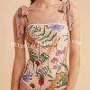 Sherry Vintage Floral Print Reversible Tie Shoulder Stretch Swimsuit