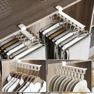 Intelligent Pull-Out Slide Trouser Rack | 1 And 5 Goose-Shaped Hangers!