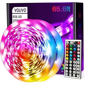 Led Strip Lights 65.6 Ft, Led Lights For Bedroom,Color Changing With 44 Keys Remote For Room, Party, Home Decoration…