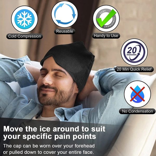 Chillease Cold Therapy Cap - Comfortable For Migraines, Headaches, And Cluster Headaches