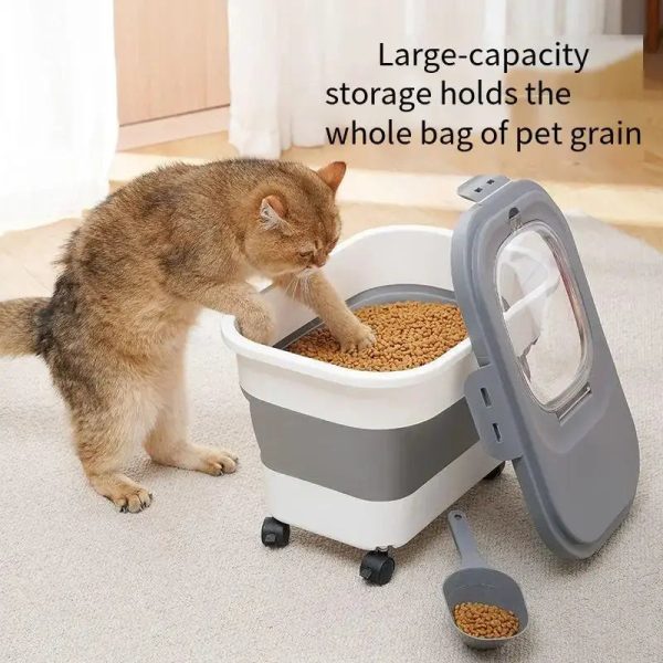 Collapsible Pet Food Storage Container With Airtight Lid – 13/33 Lbs Capacity