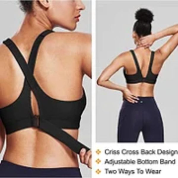 Wireless Support Zipper Sports Bra