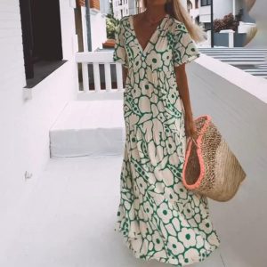 Comfortable Short Sleeve Maxi Dress