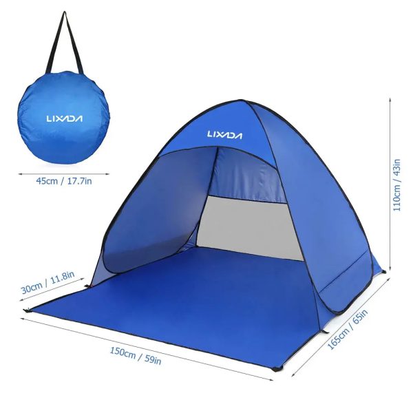 Lixada Automatic Pop Up Beach Tent Lightweight Outdoor Uv Protection Camping Fishing Tent Cabana Sun Shelter