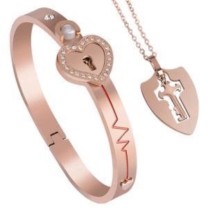 Elegant Lock And Key Bracelet