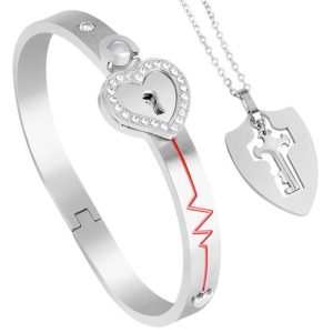 Elegant Lock And Key Bracelet