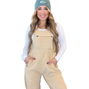 Fleece Overalls With Adjustable Straps And Utility Pockets