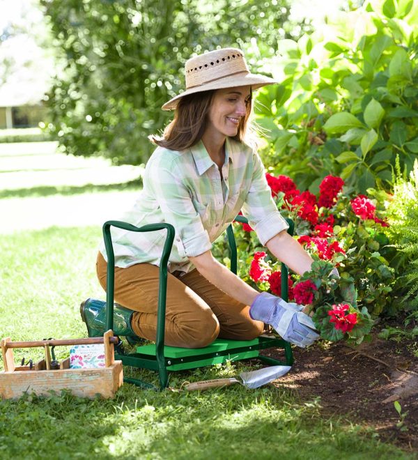 Greenknee Foldable Garden Kneeler And Seat - Ergonomic, Padded, With Spring-Loaded Handles