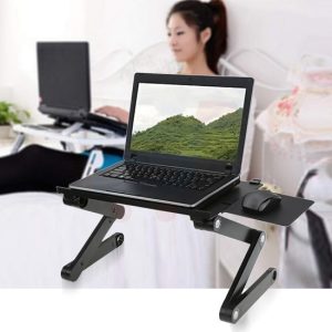 Adjustable Vented Laptop Stand - Ergonomic Multi-Function Desk With Cooling Fans